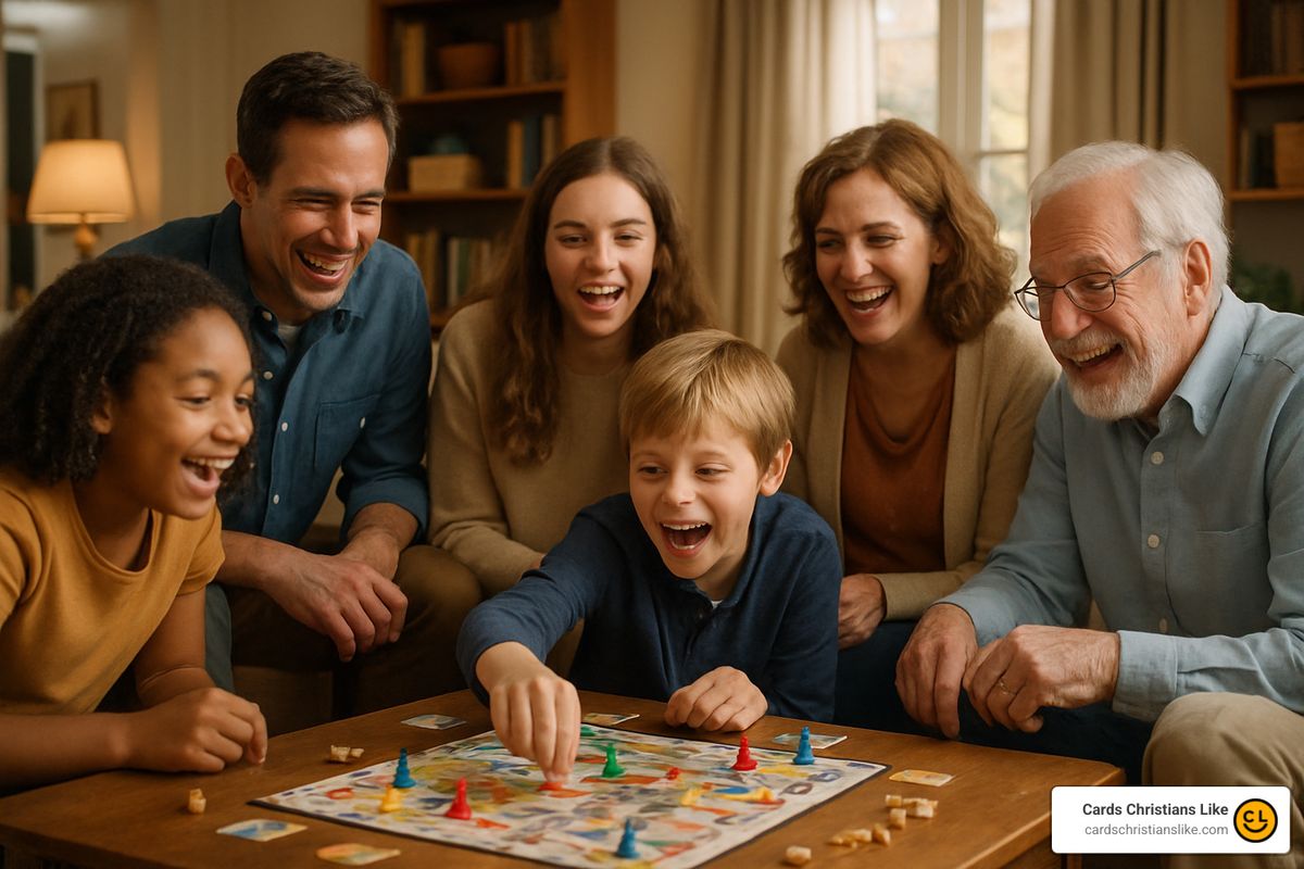 People of different ages enjoying a game night together - Best clean party games