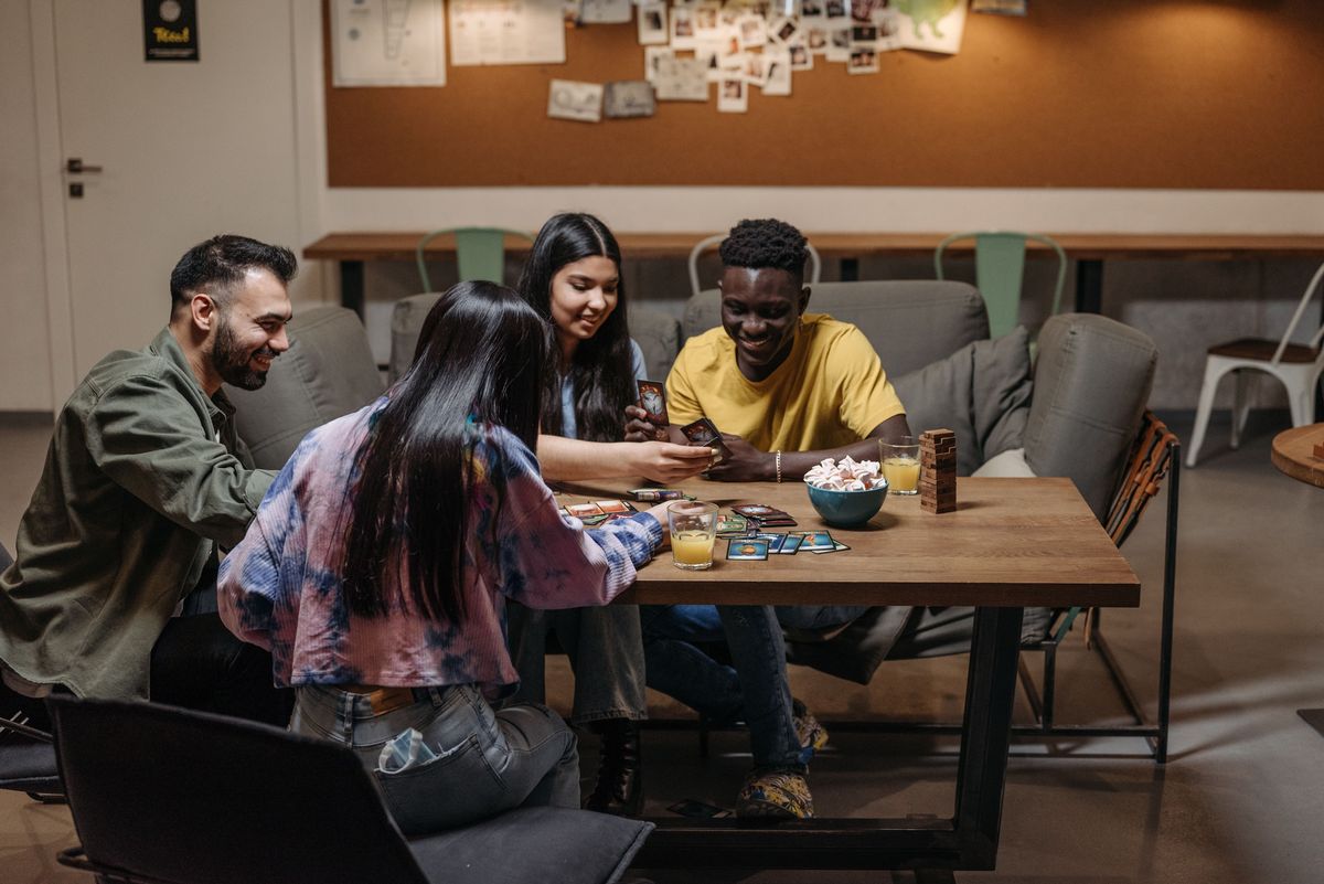 youth group playing a christian party game - christian party games