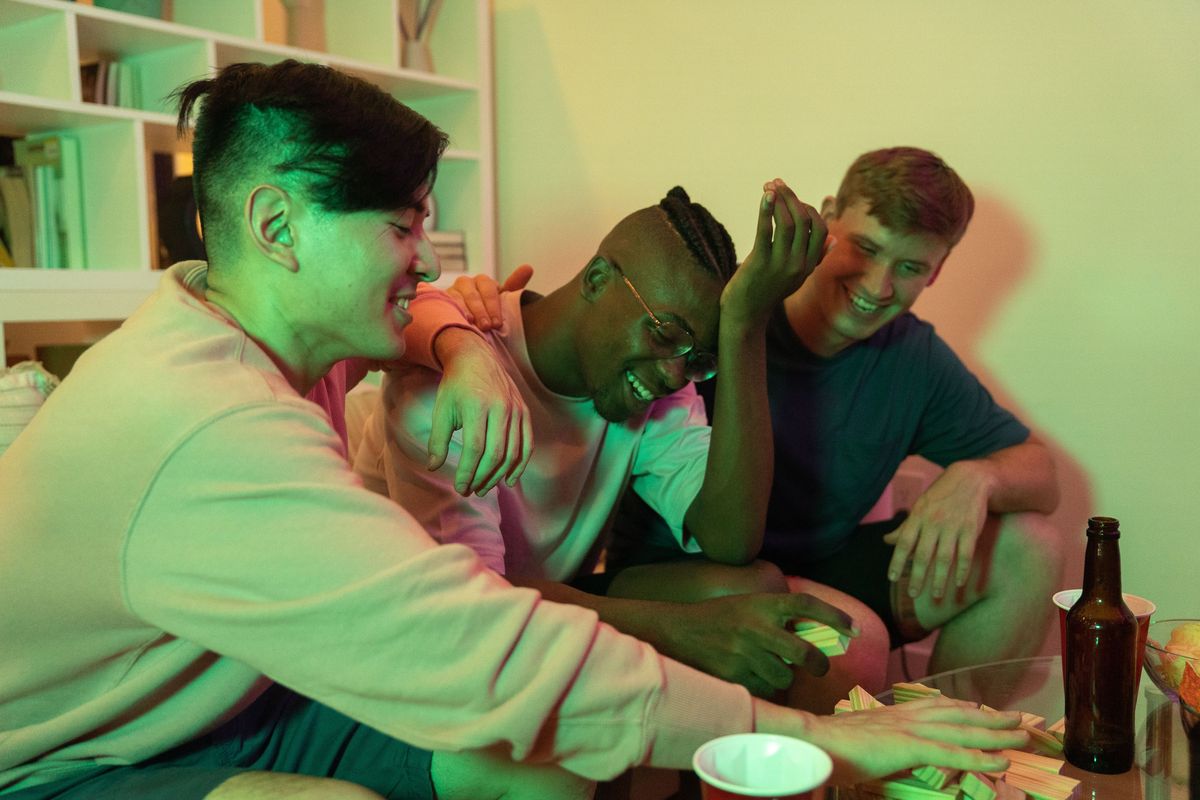 Christians enjoying fellowship through party games - christian adult party games